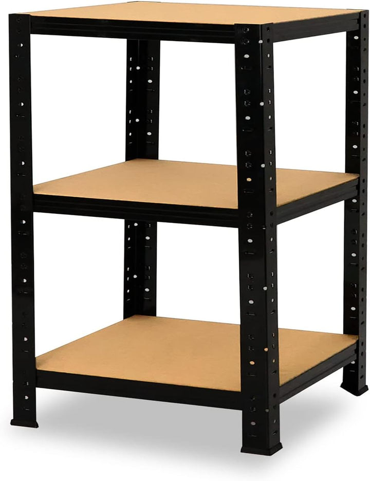 shelfplaza® 90x23x23cm Black Schwerlastregal schwarz/Metallregal schwarz 3 Böden à 175kg Tragkraft/L