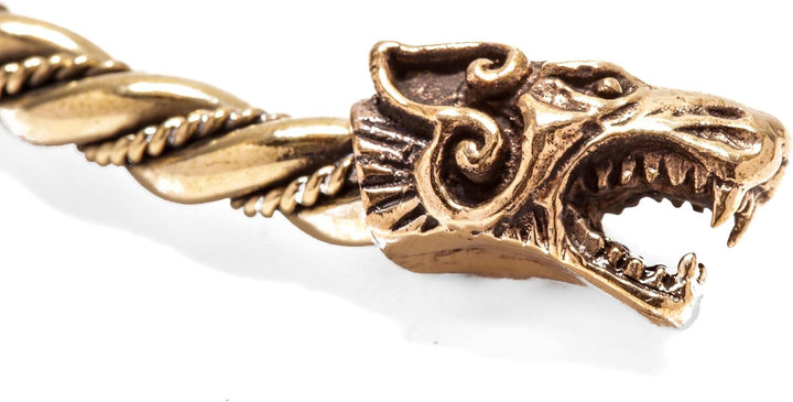 Windalf Wikinger Männer Torques FENRAR Ø 14 cm Vikings Hals-Schmuck Handarbeit aus Bronze