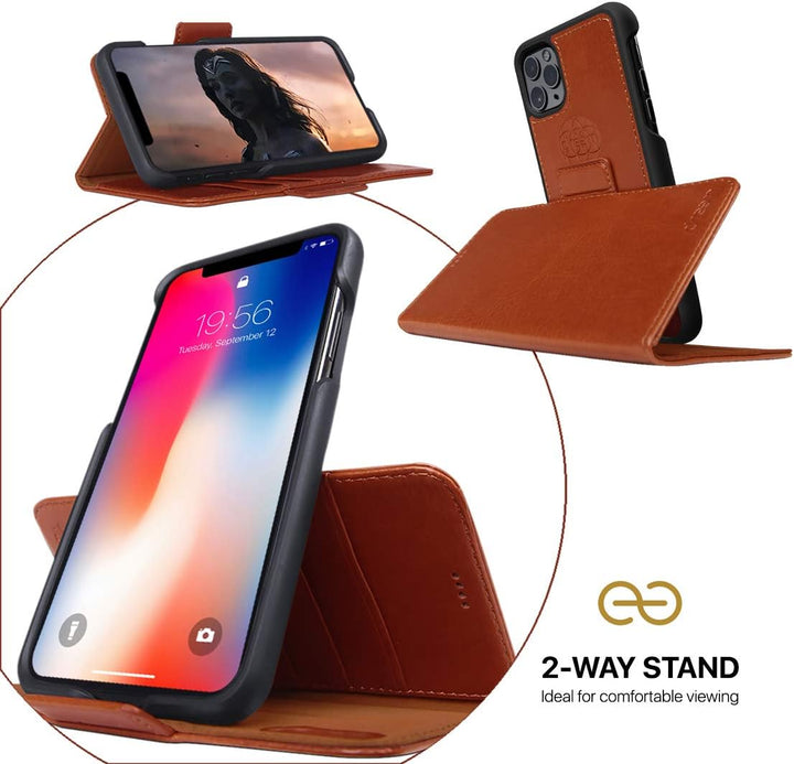 Dreem Fibonacci 2in1 Handyhülle Flipcase für iPhone 11 Pro | Magnetisches iPhone Case | TPU Etui Led
