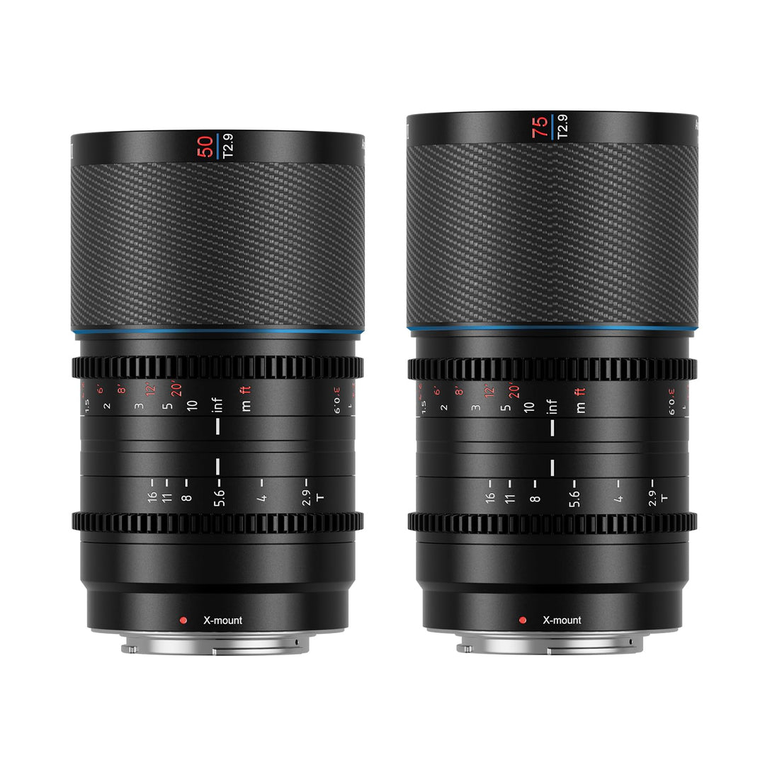 SIRUI Saturn 50 mm 75 mm Objektiv-Set T2.9 1.6X Vollformat Kohlefaser anamorphes Objektiv, Cine Obje