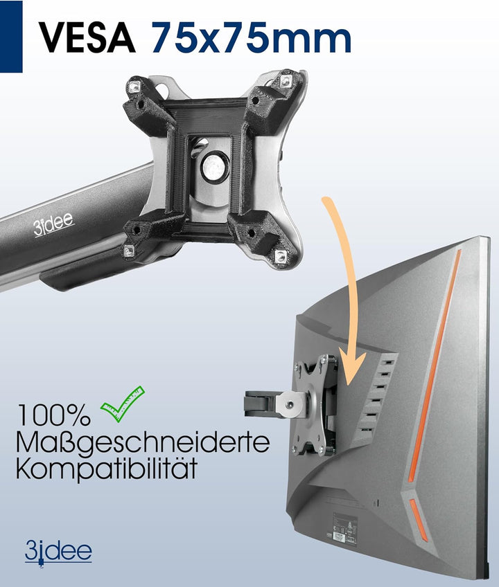 3IDEE VESA Adapter für MSI Optix Monitor (MAG240VC, MAG24C, MAG270CR, MAG270VC, MAG271VCR, MAG27C, M