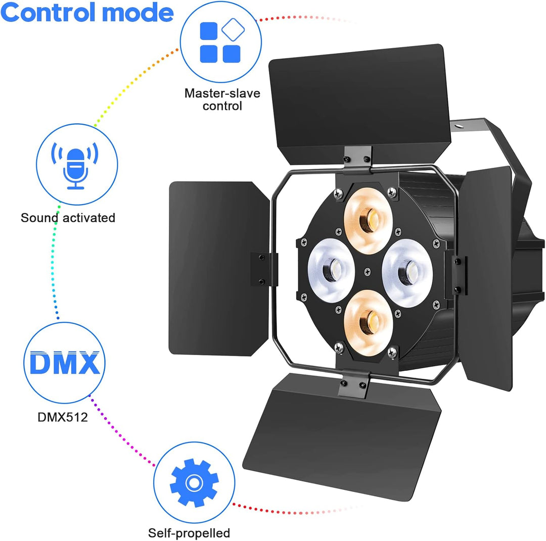 ZonQoonz 120W COB Par Licht, LED Par Strahler 2 in 1 kalt/Warmweiss Lichteffekte mit Verdunkelungspa