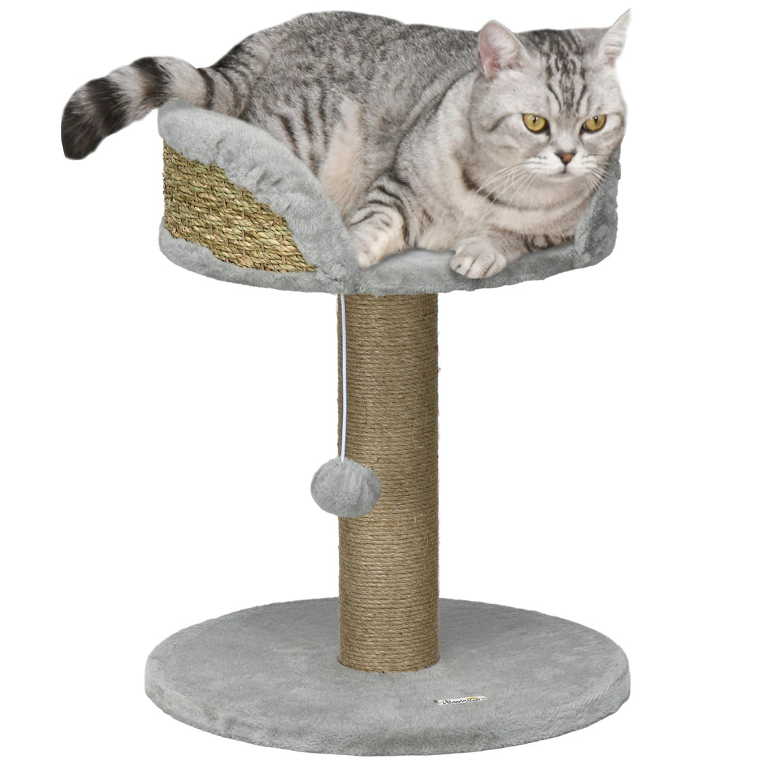 PawHut Kratzbaum 49 cm Kleiner Katzenturm mit Spielball, Sisalstämme, Plattform, Katzenkratzbaum, Kl