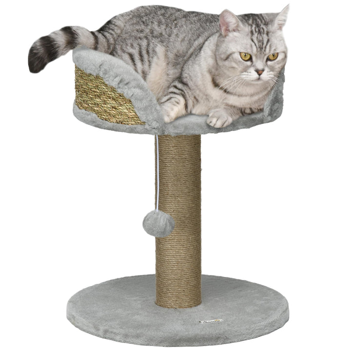 PawHut Kratzbaum 49 cm Kleiner Katzenturm mit Spielball, Sisalstämme, Plattform, Katzenkratzbaum, Kl