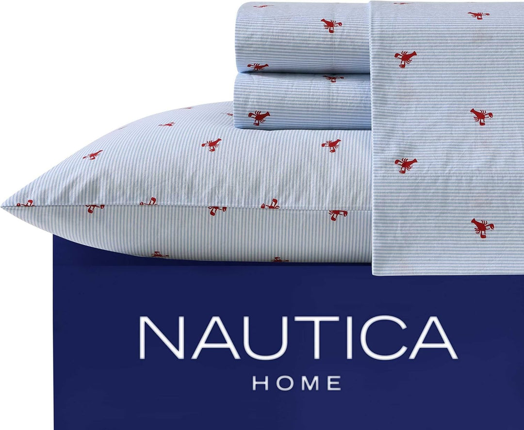 Nautica Bettwäsche-Set für Kingsize-Bett, Baumwoll-Perkal-Bettwäsche-Set, frisch und kühl, leicht un