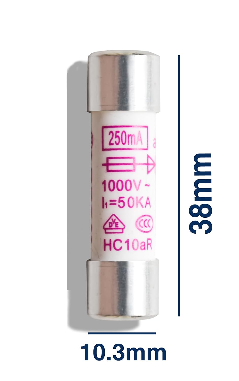 PeakTech Set Keramik Feinsicherung 250 mA / 1000 V, 10,3 x 38 mm, Audio und HiFi, 10 Stück, P 7500