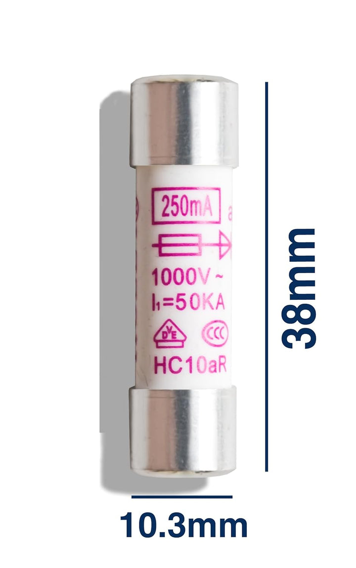 PeakTech Set Keramik Feinsicherung 250 mA / 1000 V, 10,3 x 38 mm, Audio und HiFi, 10 Stück, P 7500