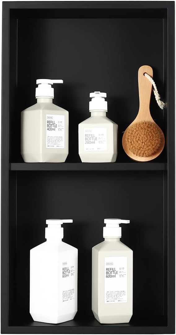 IKITRAEE Edelstahl Einbaunische Badezimmer Wandnische für Dusche，Integrierte Fliesenlose Duschablage