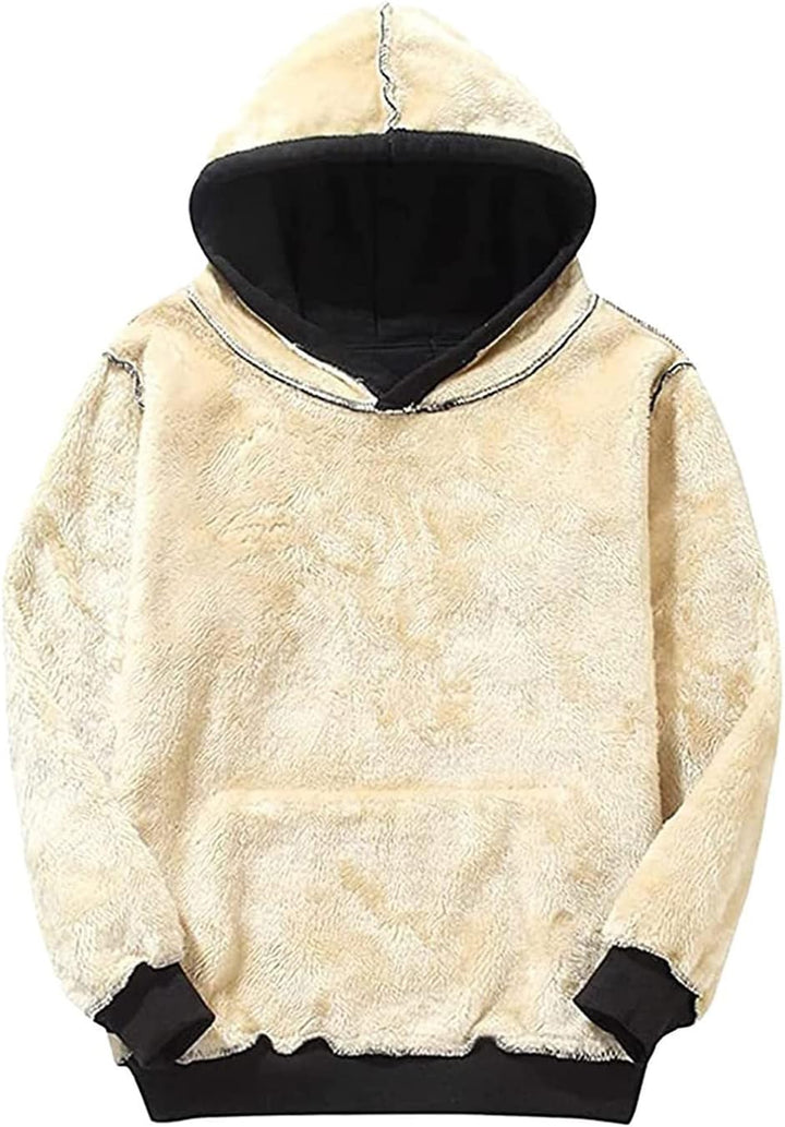 EMATOP Hoodie Damen Fleece Gefütterte Sweatshirt Winter Warm Pullover mit Kapuze Fleecepullover Kusc