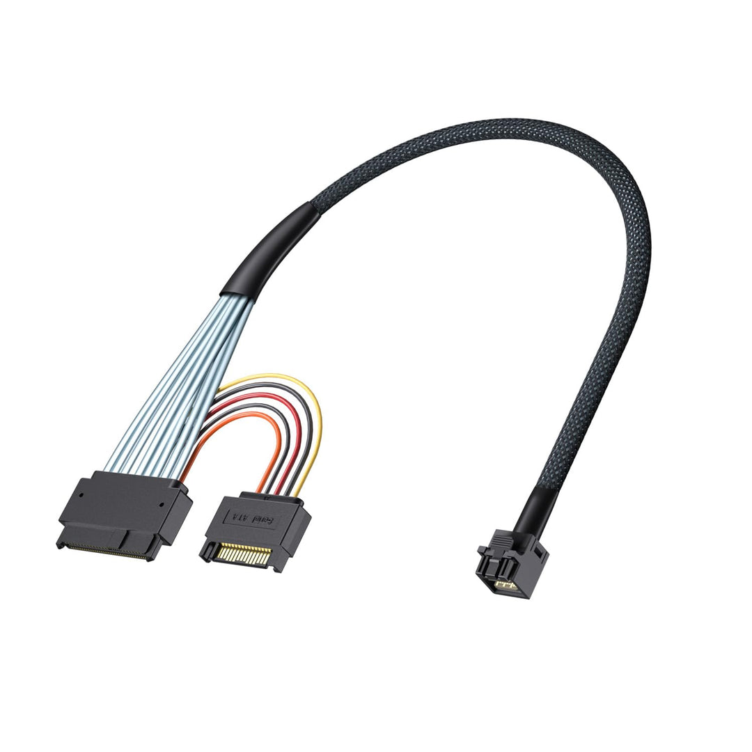 H!Fiber.com HD Mini SAS (SFF-8643) auf U.2 (SFF-8639) NVMe SSD Kabel, 0.75 meter (2.5ft) 0.8m SFF-86