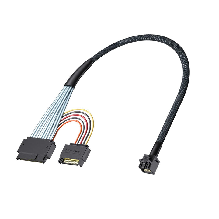 H!Fiber.com HD Mini SAS (SFF-8643) auf U.2 (SFF-8639) NVMe SSD Kabel, 0.75 meter (2.5ft) 0.8m SFF-86