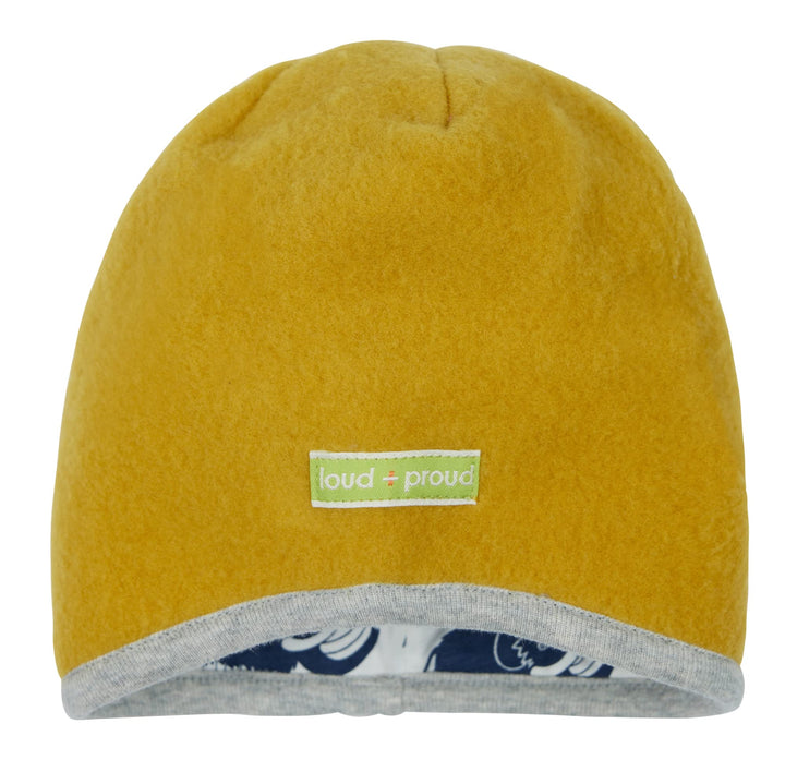 loud + proud Unisex Kinder Wollfleece, GOTS Zertifiziert Mütze 39-41 Curry, 39-41 Curry