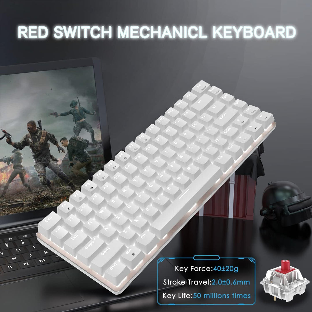 Hotswapple Gaming-Tastatur, 80% Mechanische Rote Schalter Keyboard mit weisse LED-Hintergrundbeleuch