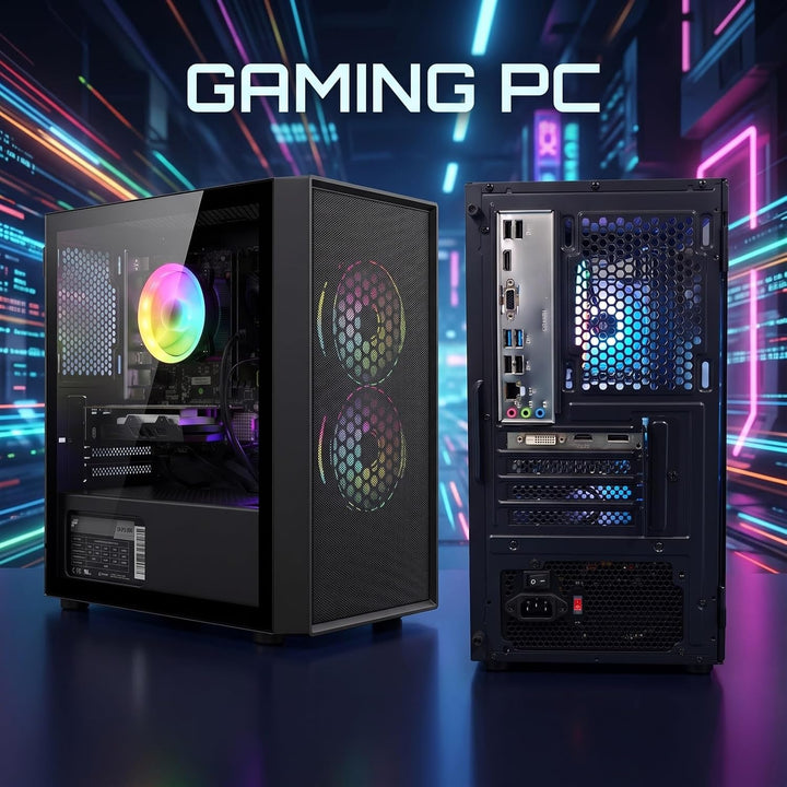 STGsivir- Gaming PC-RX 550 4G GDDR5, Core i5 3.3-3.7GHz-16G RAM, 512G SSD, 600 M WLAN, BT 5.0, RGB L