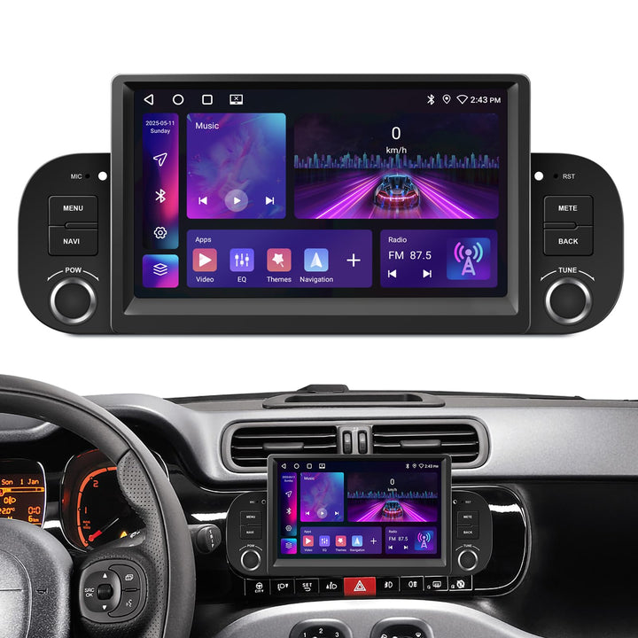 Carplay Autoradio für FIAT Panda 2013-2020 mit Wireless Android Auto | 7 Zoll Touchscreen Android Au