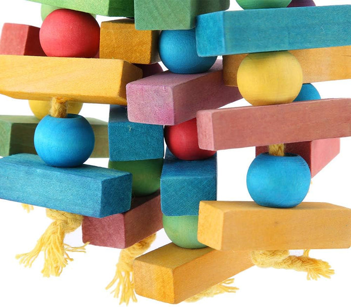 Hängendes Papageienspielzeug aus Holz, Papageienspielzeug Graupapagei Papageienspielzeugs Gross, Spi