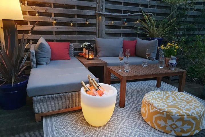 8 seasons design Shining Curvy Cooler LED-Flaschenkühler Ø 39cm, (Weiss), mit Farbwechsler (15 Farbe
