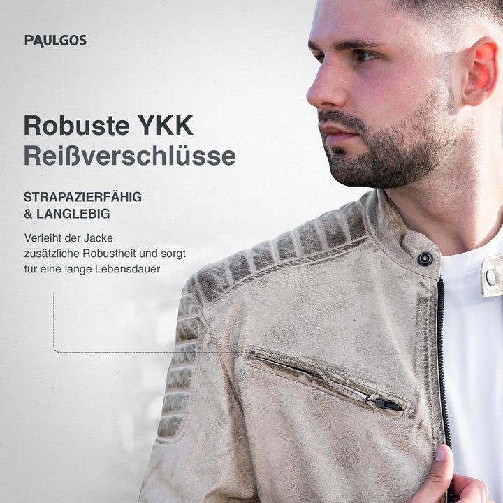 Herren Lederjacke Echtes Leder Jacke Echtleder Übergangsjacke Fashion in 5 Farben Gr. S-7XL Design 2