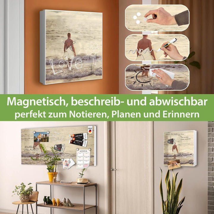banjado Grosser Schlüsselkasten Glas - Schlüsselbox 30x30cm mit 50 Haken - Schlüsselkasten modern fü