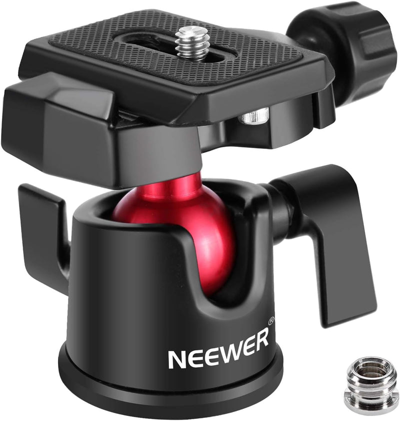 NEEWER Mini Kugelkopf 360° Drehbar, Panorama Kugelkopf mit 1/4" Arca Typ Schnellwechselplatte und Wa