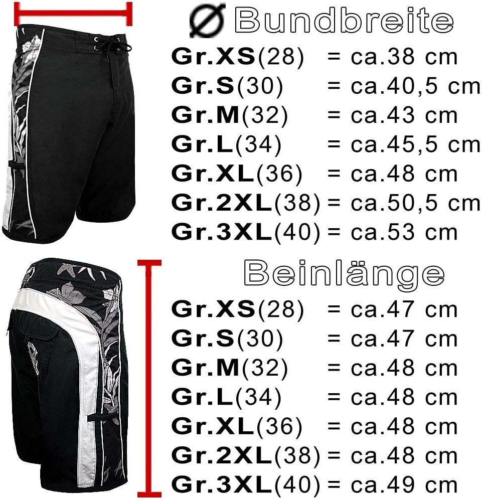 SEESTERN Herren Microstrech Boardshorts Surfshorts Boardshort Badehorts XS-3XL /2343 3XL Blau, 3XL B