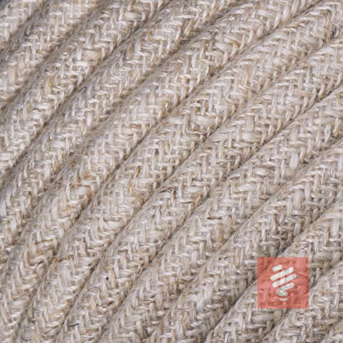 Textilkabel für Lampe, Rundkabel, zweiadrig (2x0.75mm²), Leinen - 10 Meter Leinen 10 Meter, Leinen 1