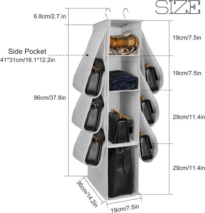MaoXinTek Organizer für Handtasche, 10 Fächer, zum Aufhängen, Organizer, für Hut, Kleidung, Schuhe,