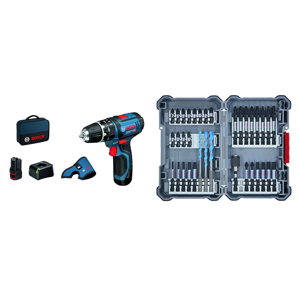 Bosch Professional 12V System Akku-Schlagbohrschrauber GSB 12V-15 (inkl. 2 Akku, Schnellladegerät GA