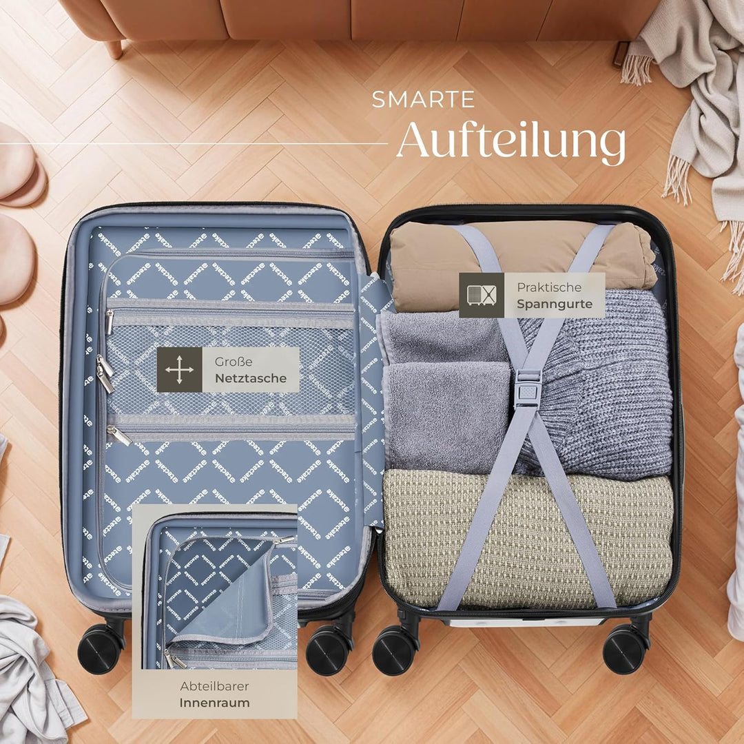 tectake® Kofferset 3 teilig, Koffer & Trolleys, Koffer Set für Flugzeug, Business, Reise, mit TSA Sc