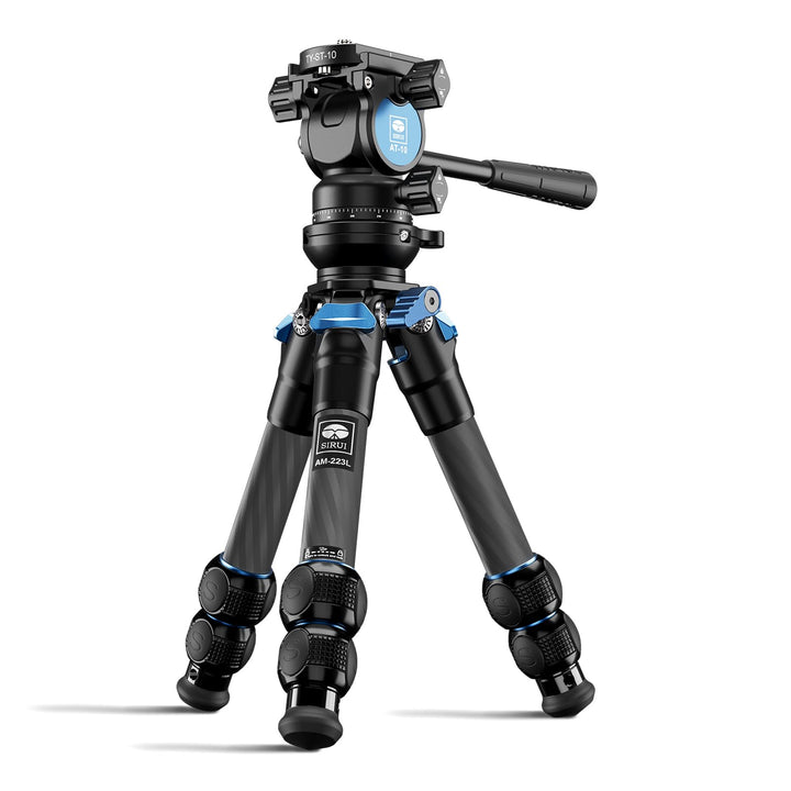 SIRUI AM-223L+AT-10 Carbon Mini Video Kamera Reise Stativ, Ministativ mit Nivellierbasis, AT10 Panor