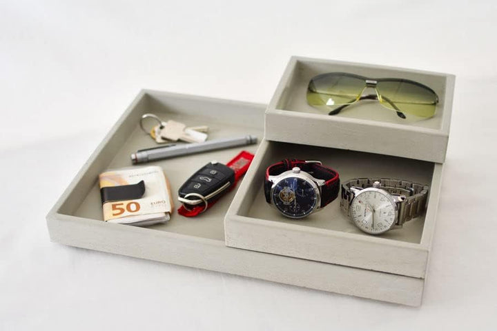 Ablagesystem aus Beton Ablageschalen Betonschale Dokumentenablage Schmuck Schreibtisch Organizer Abl