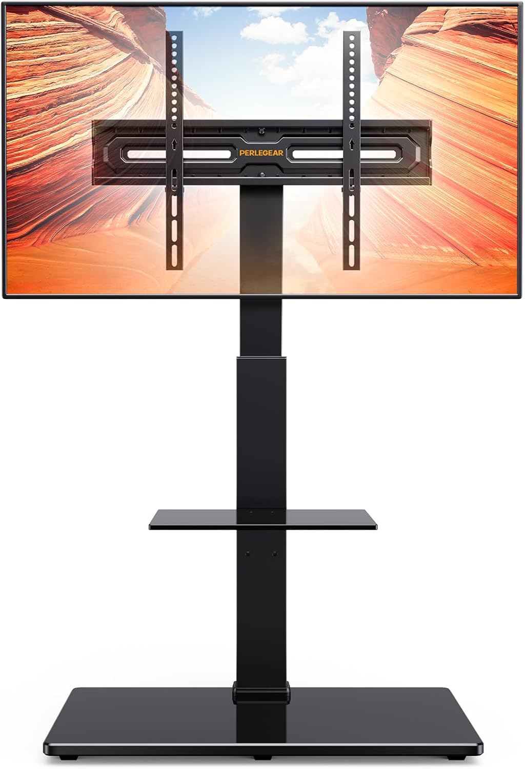 PERLEGEAR TV Ständer TV Bodenständer für 30-70 Zoll Flach & Curved Fernseher bis zu 50 KG mit Neigun