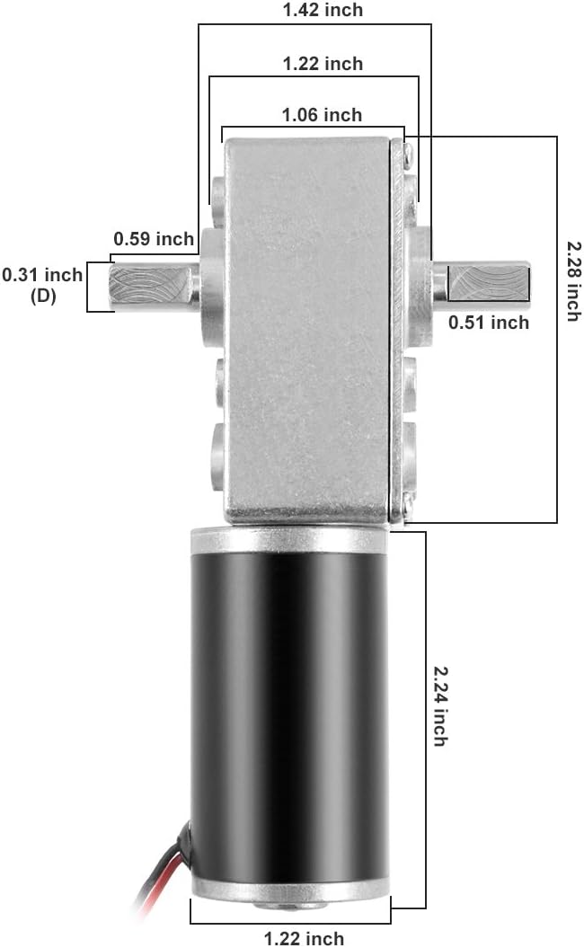 sourcing map Wurm Zahnrad DC 12V 30RPM hoher Drehmoment Geschwindigkeit Reduzierungs Motor, 12V 30RP
