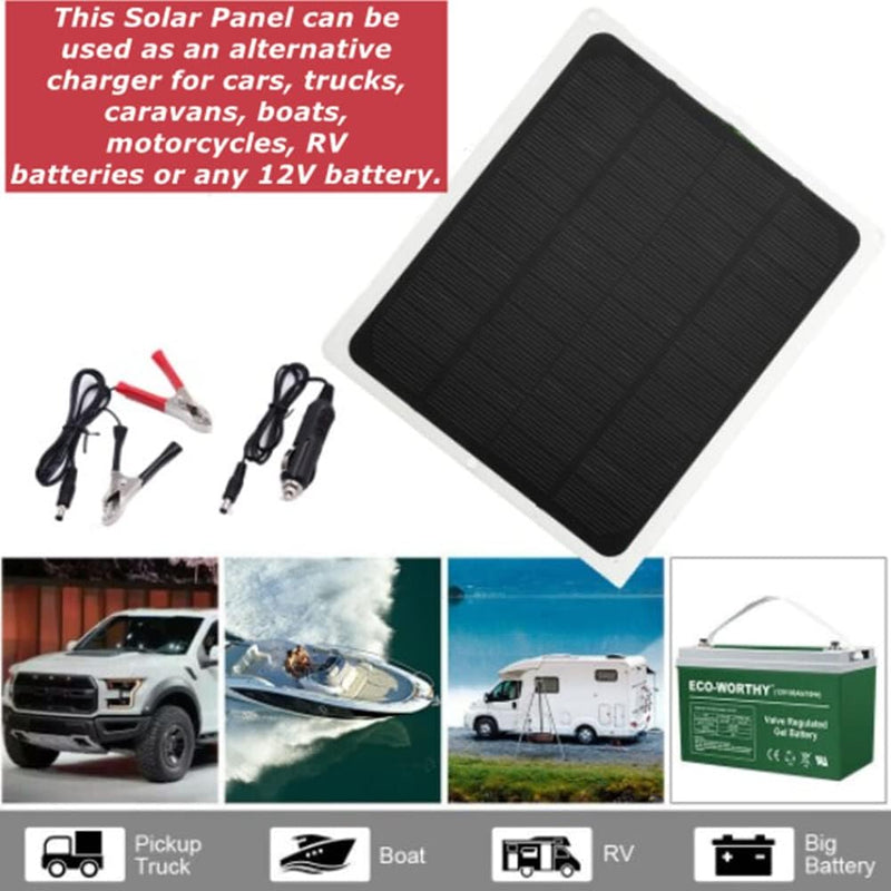 Cuifati Solarpanel-Kit 20W 12V monokristallin, Solarpanel mit Erhaltungsladegerät Krokodilklemme mit