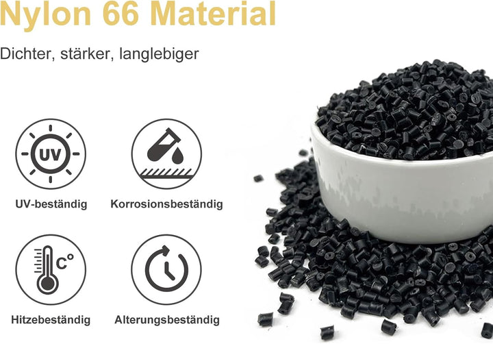 100 Stück Kabelbinder Schwarz, 450 x 4,4 mm, UV-beständig Kabelbinder, 28 kg Zugfestigkeit, Selbstsi