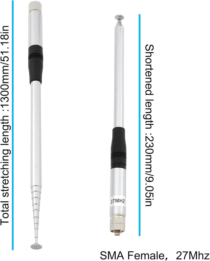 The Lord of the Tools SMA CB-Radioantenne, 27 MHz, Teleskopantenne, kompatibel mit Radtel RT-860 RT-