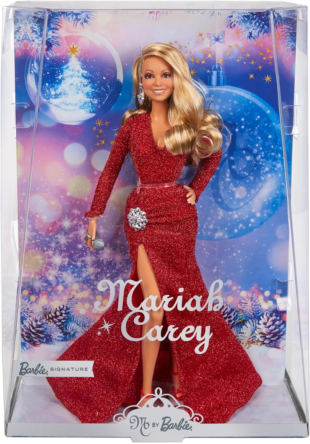 BARBIE Mariah Carey - Sammelpuppe mit glänzender roter Robe, Rüschen, Schlitz, glamouröse Locken, si