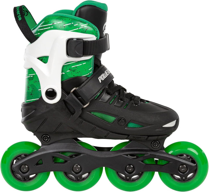 Powerslide Inline Skates Universe 4W Green, grössenverstellbar, Grün für Kinder, ABEC 7 Kugellager,