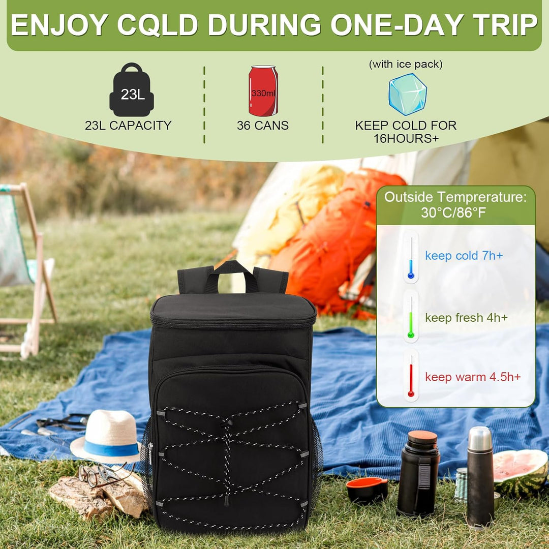 Kühlrucksack, Picknicktasche, Rucksack mit Zwei 10 Zoll hohe Seitentaschen, Rucksack mit Kühlfach fü