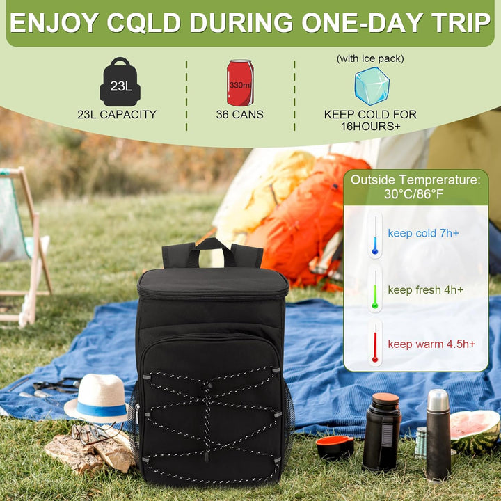 Kühlrucksack, Picknicktasche, Rucksack mit Zwei 10 Zoll hohe Seitentaschen, Rucksack mit Kühlfach fü