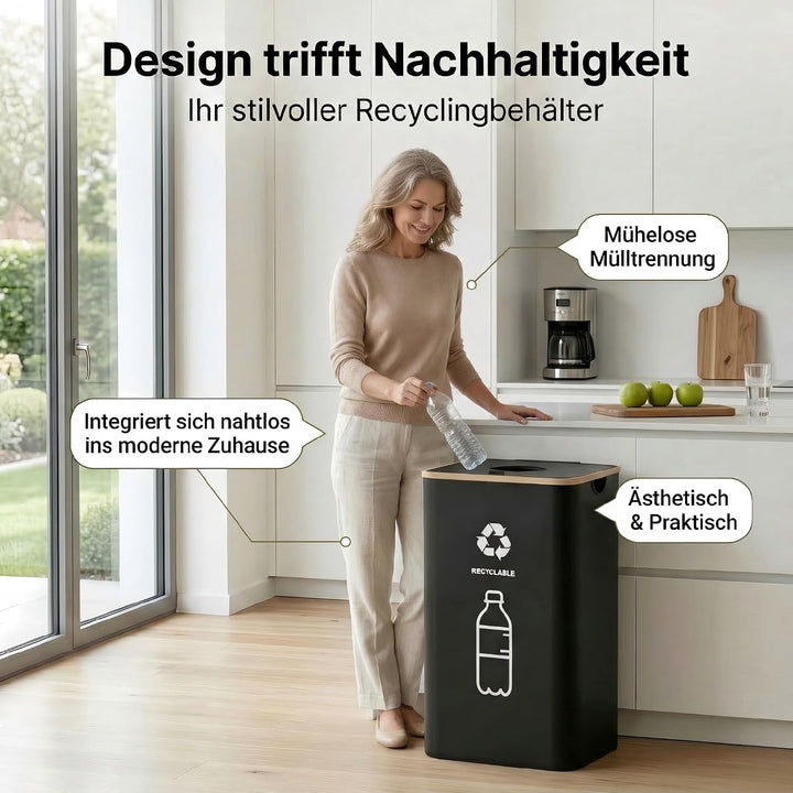 Pfandflaschen Sammelbehälter 110L, Pfandbehälter &amp; Flaschensammler Leergut, Mülleimer Küche gross, M