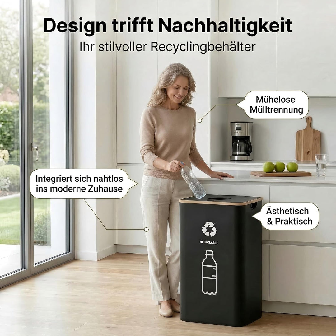 Pfandflaschen Sammelbehälter 110L, Pfandbehälter &amp; Flaschensammler Leergut, Mülleimer Küche gross, M