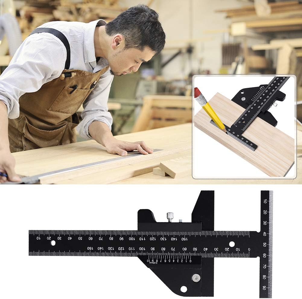 Holzbearbeitungsschreiber - Markierung T-förmiges Lineal Holzbearbeitungsschreiber DIY-Werkzeug Alum