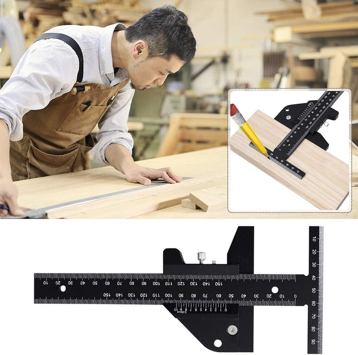 Holzbearbeitungsschreiber - Markierung T-förmiges Lineal Holzbearbeitungsschreiber DIY-Werkzeug Alum