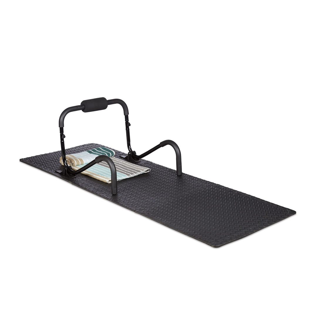 Relaxdays 48 Bodenschutzmatten 60x60cm, 18m², Unterlegmatte Fitnessgeräte, Stärke 1cm, erweiterbar,