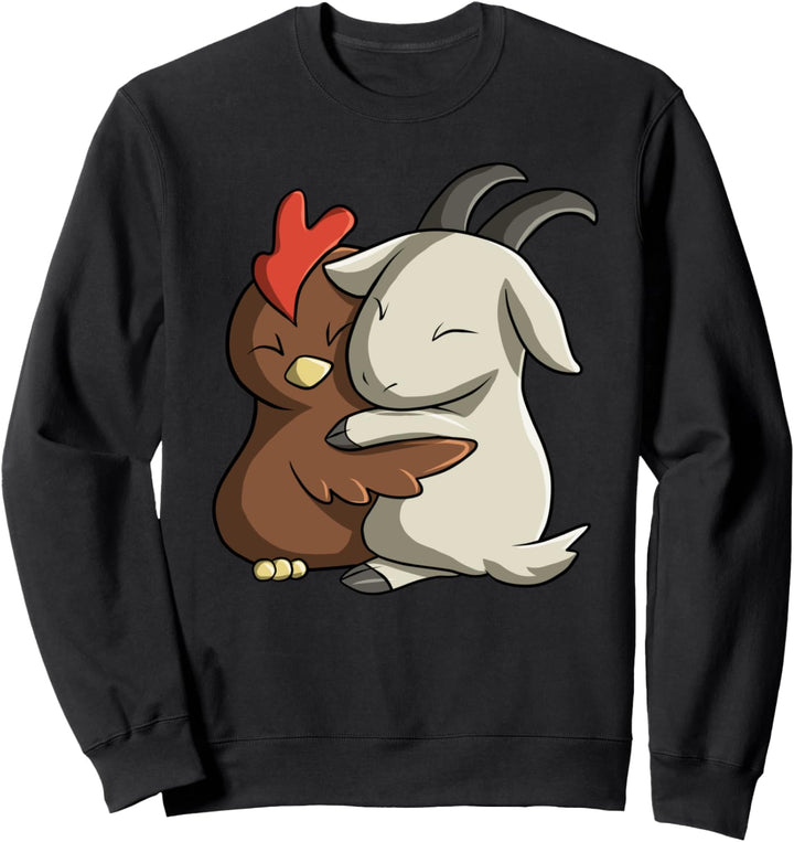 Ziege umarmt Huhn Sweatshirt