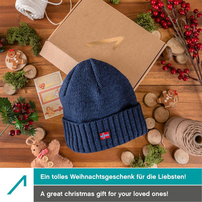 ACE Norway Winter-Mütze - Strick-Mütze aus Schaf-Wolle für Erwachsene - Woll-Beanie für Damen & Herr