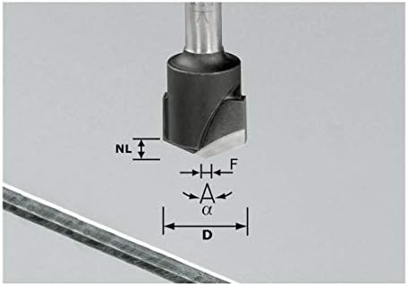 FESTOOL 491443 V-Nutfräser HW Schaft 8 mm HW S8 D18-135° (Alu), HW S8 D18-135° (Alu)
