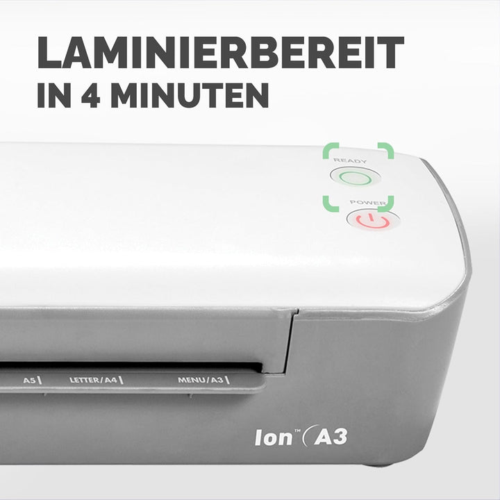 Fellowes Laminiergerät Ion A3 für Büro, Home Office - Heisslaminierfolien bis 125 Mikron Stärke - in