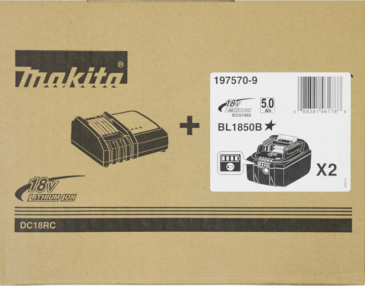 Makita Power Source Kit (2x Werkzeugakku mit Ladestation, Ersatzakkus für Elektrowerkzeuge von Makit